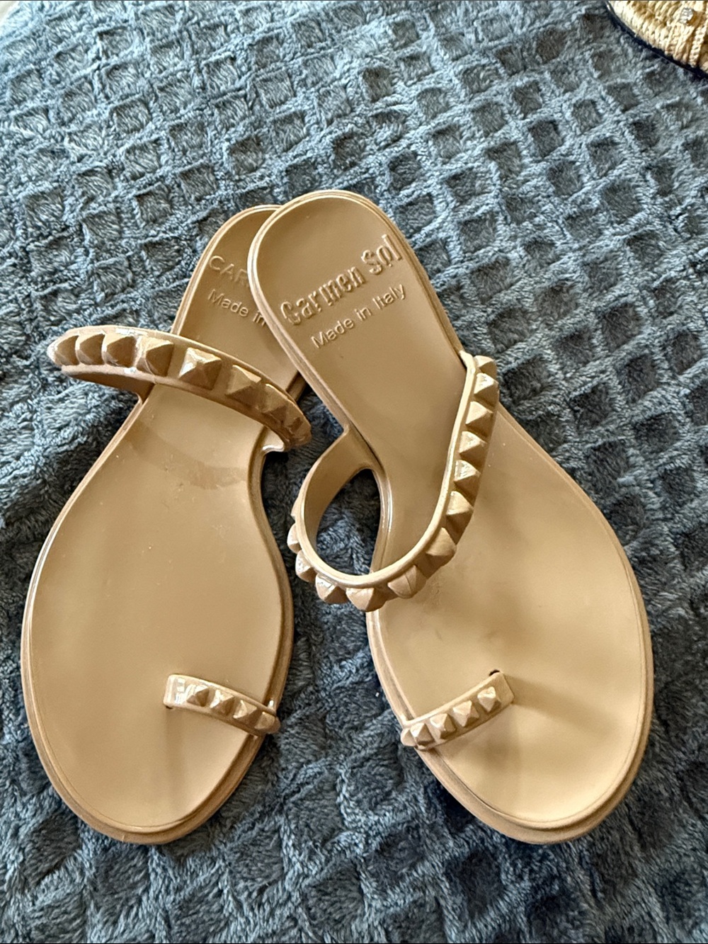 Gianvito Rossi Beige Studded Slide Sandals - Women